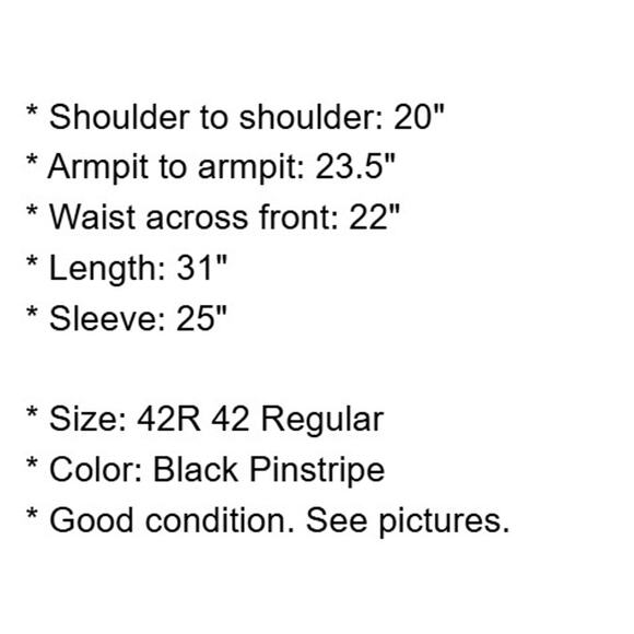 Ungaro Homme Sport Coat Mens 42R Wool Black Pinstripe Jacket Blazer 3 Button - Picture 5 of 13